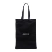 Jil Sander Svart Canvas Skulderväska Ss23 Black, Herr