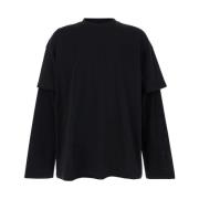 Jil Sander Svart Crew Neck Tröja med Logotyp Black, Herr