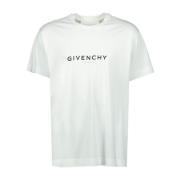 Givenchy Logo Print Rund Hals T-shirt White, Herr