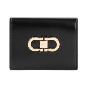 Salvatore Ferragamo Svart Läder Dubbel Gancio Plånbok Black, Dam