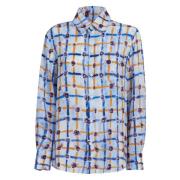 Marni Cr de chine skjorta med sarabandmönster Multicolor, Dam