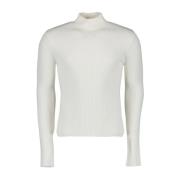 Courrèges Räfflad Turtleneck Tröja White, Herr