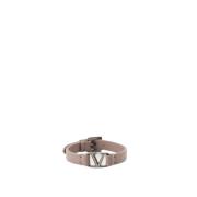 Valentino Garavani VLogo Läderarmband Beige, Herr