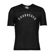Courrèges Mesh Baseball T-shirt Logo Print Black, Herr