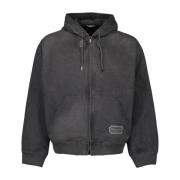 Dior Zip-Through Hoodie Couture Style Gray, Herr