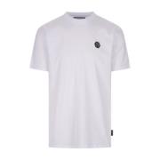 Philipp Plein Vit T-shirt med Hexagon Appliqué White, Herr