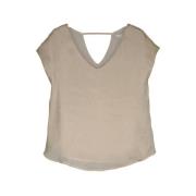 Amélie & Amélie Beige Shiva Top Stilfull Blus Beige, Dam