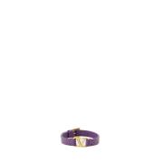 Valentino Garavani Läder VLogo Armband Purple, Dam