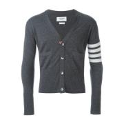 Thom Browne Grå 4-Bar Cashmere Cardigan Sweater Gray, Herr