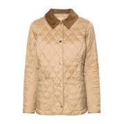 Barbour Quiltad Beige Jacka med Logotyp Beige, Dam