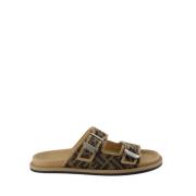 Fendi Jacquard Slip-On Sandaler Brown, Herr