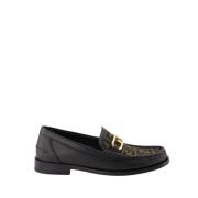 Fendi Läder Slip-On Loafers med Metall Detalj Black, Herr