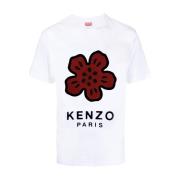 Kenzo Bomull Logo Patch T-Shirt White, Herr