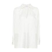 Max Mara Vit Pinstripad Skjorta Franska Manschetter White, Dam