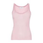 Max Mara Rosa Silk Stickad Topp Pink, Dam