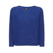 Max Mara Xeno Stickad Topp Blue, Dam