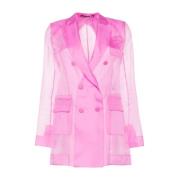 Max Mara Rosa Silke Organza Jacka Pink, Dam