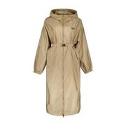 Prada Återvunnen Nylon Parka Jacka Beige, Dam