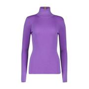 Victoria Beckham Ull turtleneck tröja slim fit Purple, Dam