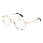 Alexander McQueen Gold Eyewear Frames Am0438O Yellow, Unisex