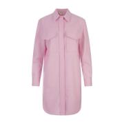 Alexander McQueen Rosa Ull Mini Skjortklänning Pink, Dam