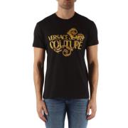 Versace Jeans Couture Slim Fit Bomull Logo T-shirt Black, Herr