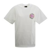 Etro Blommig Crewneck T-shirt med Pegaso Brodyr White, Dam