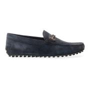 Tod's Blå Mocka Loafer Skor City Stil Blue, Herr