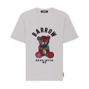 Barrow Bomull T-shirt med Teddy Bear Print Gray, Herr