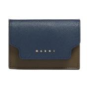 Marni Saffiano läder tri-fold plånbok Blue, Dam