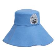Marni Denim bucket hat med mending Blue, Dam