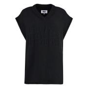 MM6 Maison Margiela Räfflad Ullväst Black, Dam