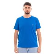 Emporio Armani Blå Örn Logo T-shirts och Polos Blue, Herr