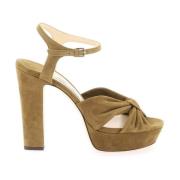 Jimmy Choo Elegant Heloise Sandaler med Tjock Klack Green, Dam