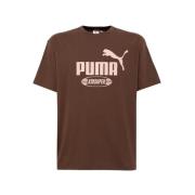 Puma Maxi Logo Crew Neck T-Shirt Brown, Herr