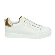 Dolce & Gabbana Vita Guld Portofino Sneakers Kvinnor White, Dam