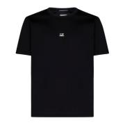 C.p. Company Svart Logo Crewneck T-shirt Black, Herr
