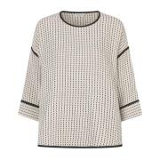 Masai Mönstrad Sweatshirt Svart 100% Bomull Beige, Dam