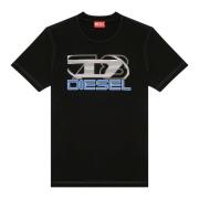 Diesel T-shirt med Oval D 78 print Black, Herr