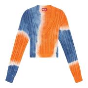 Diesel Tie-dye jumper in cable-knit cotton Multicolor, Dam