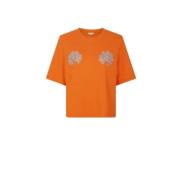 Manoush Skallop Skal Kortärmad T-shirt Orange, Dam
