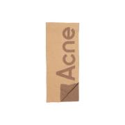 Acne Studios Beige Brun Jacquard Logo Halsduk Brown, Unisex