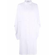 Henrik Vibskov Vit Vertikal Rand Semi-Transparent Skjortklänning White...
