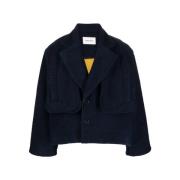 Henrik Vibskov Marin Svart Panel Blazer Jacka Blue, Herr