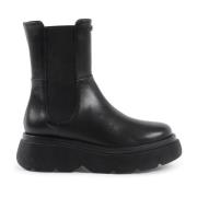 Dee Ocleppo Panelerad Läder Chelsea Ankel Boot Black, Dam