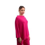 Liviana Conti Fuchsia Crew Neck Knit Top Pink, Dam
