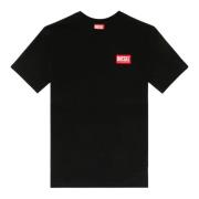 Diesel T-shirt med logopatch Black, Dam