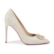 Dee Ocleppo Glitter Logo Pump Beige, Dam