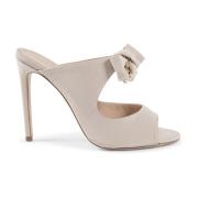 Dee Ocleppo Bow Embellished High Heel Mule Beige, Dam