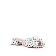 Dee Ocleppo Polka Dot Bow Mule Sandaler White, Dam